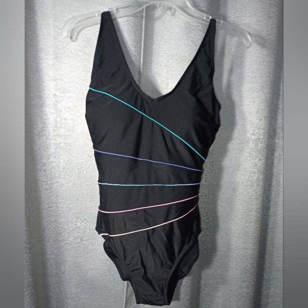 New Black One Piece Swimsuit